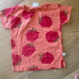 Bobo Choses Coral Tee with Raspberry Print